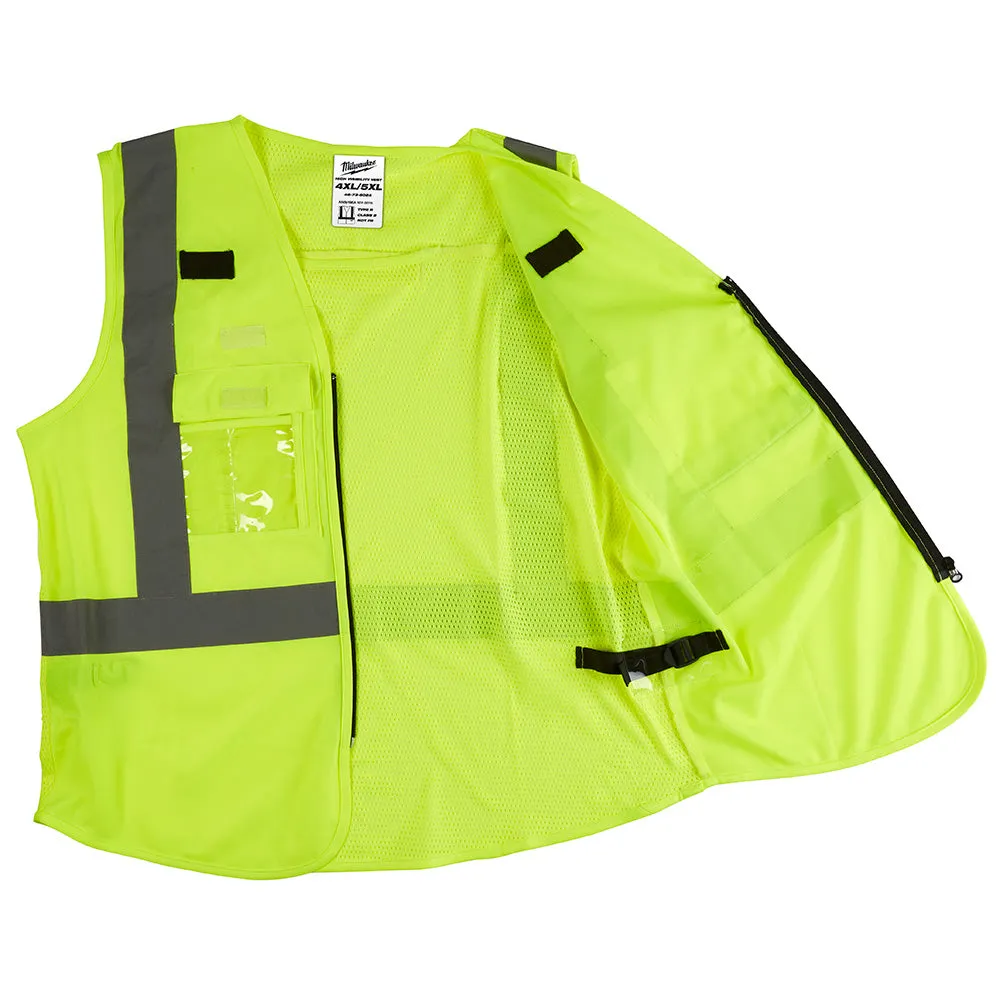 Milwaukee 48-73-5024 Class 2 - High Visibility Yellow Safety Vest - 4X/5X