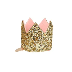 Mini Glittered Crown Hair Slide (Gold)