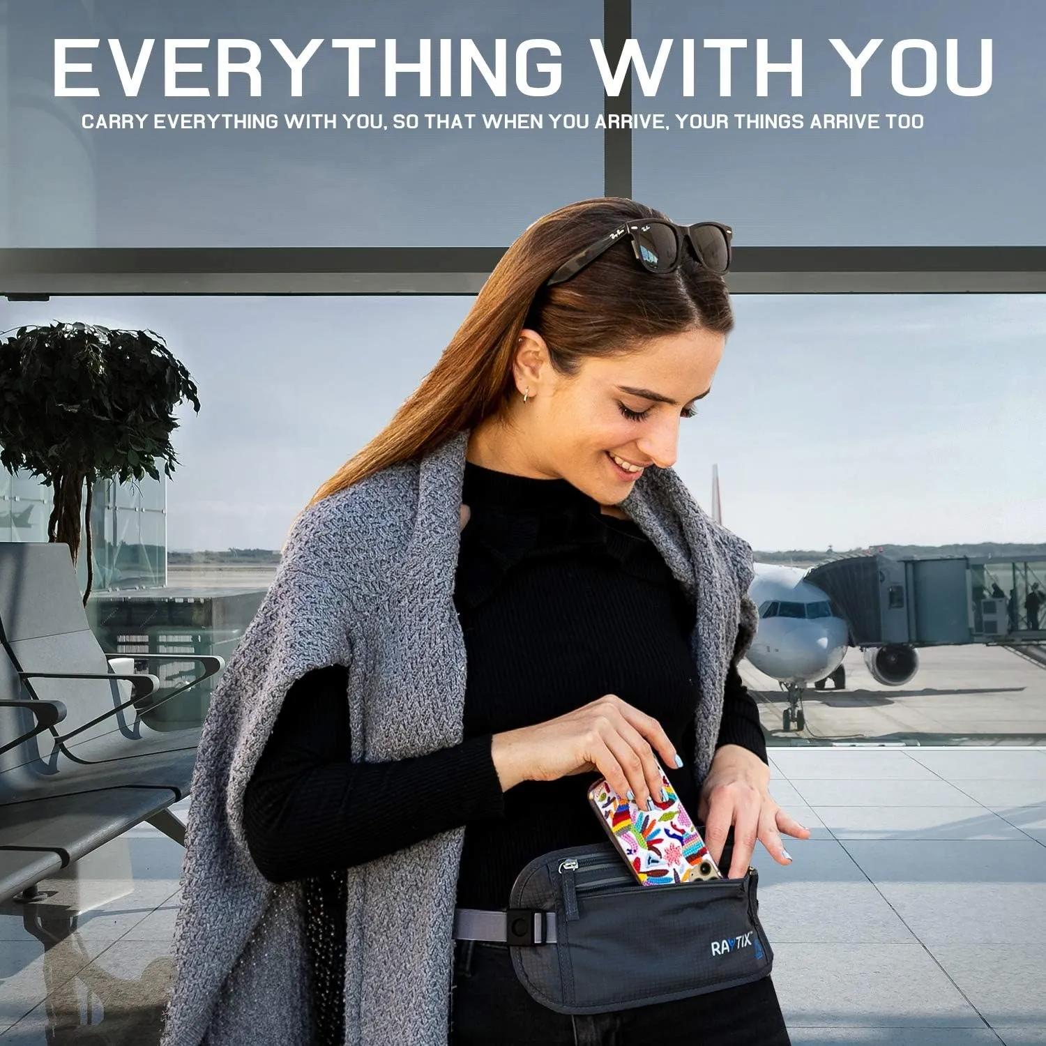 Money Belt For Travel Wallet Belt Passport Holder Travel Pouch to Protect You With RFID Transmissions Secure, Hidden
