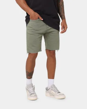 Nena And Pasadena Rawlins Denim Shorts Khaki