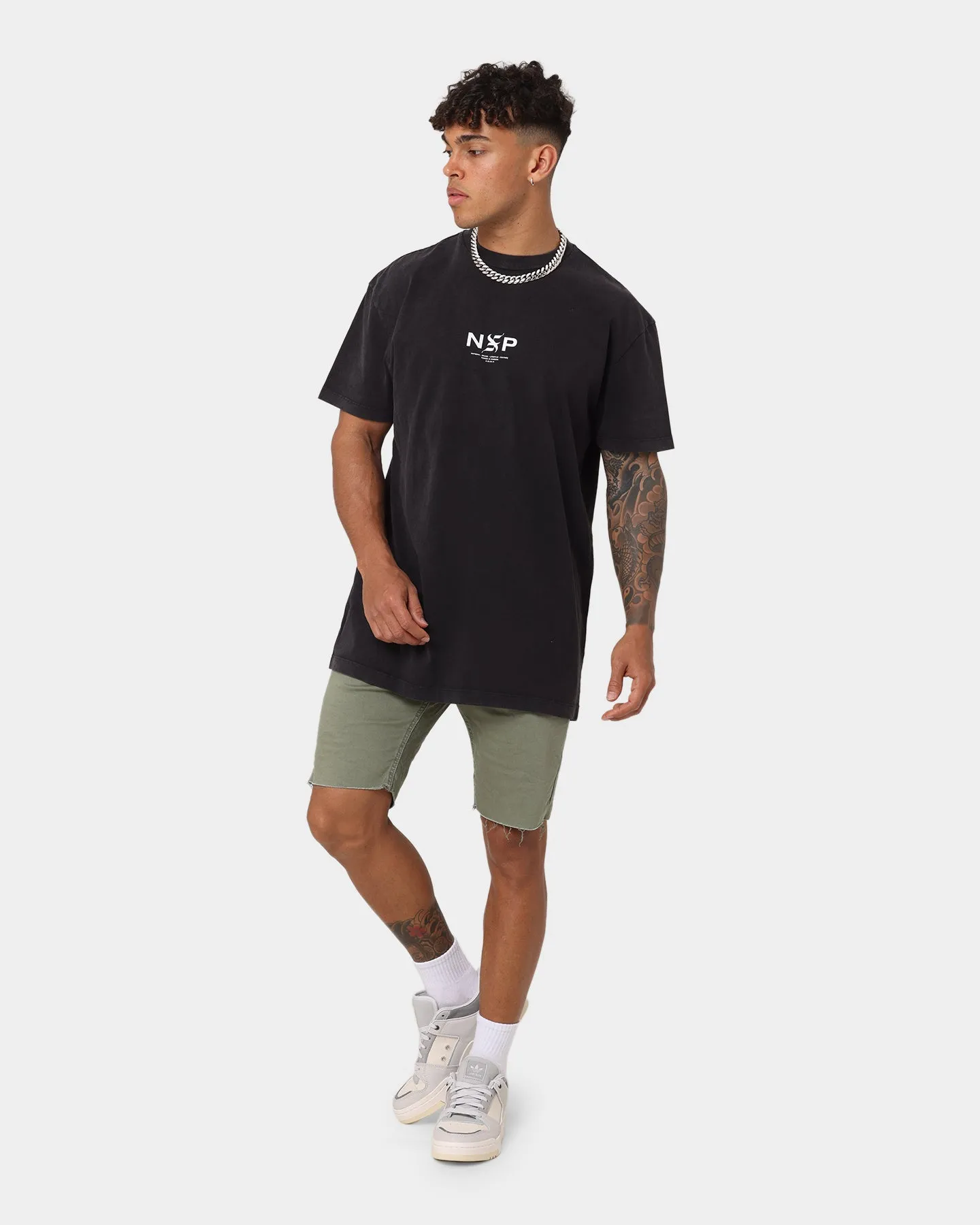 Nena And Pasadena Rawlins Denim Shorts Khaki