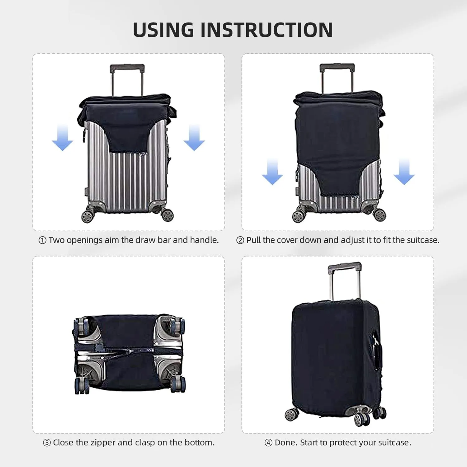 New York Luggage Cover, Custom Baseball Style Suitcase Cover, Blue, Polyester, Secure Closure, Top and Side Grip, One Size