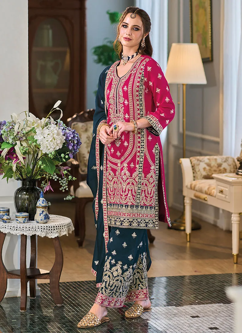 Pink Multi Embroidery Pakistani Suit
