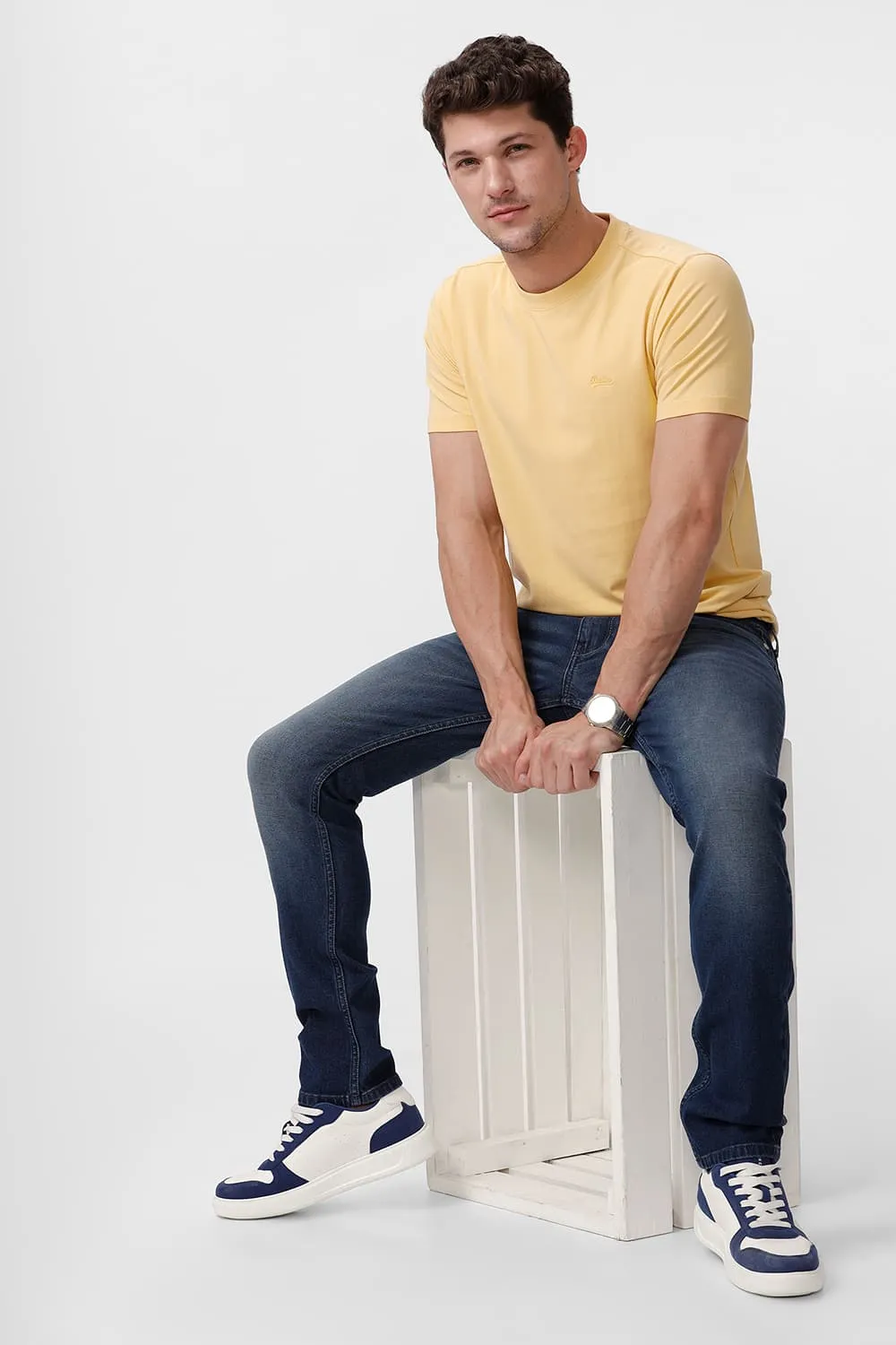 Regular Fit Cotton Stretch Crew T-Shirt