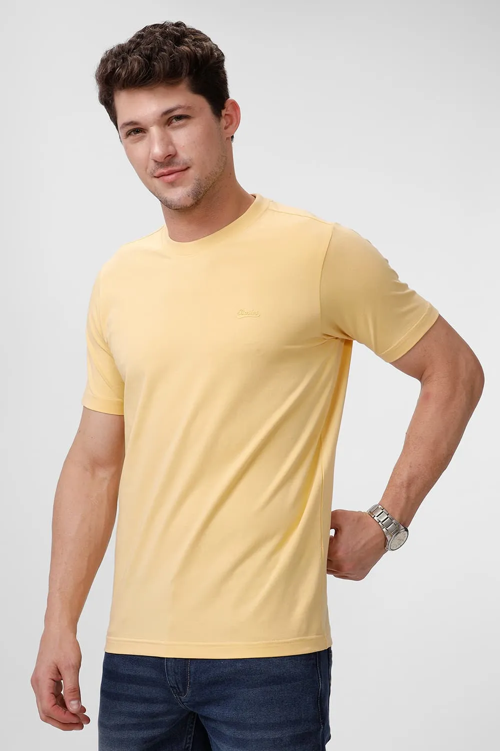 Regular Fit Cotton Stretch Crew T-Shirt