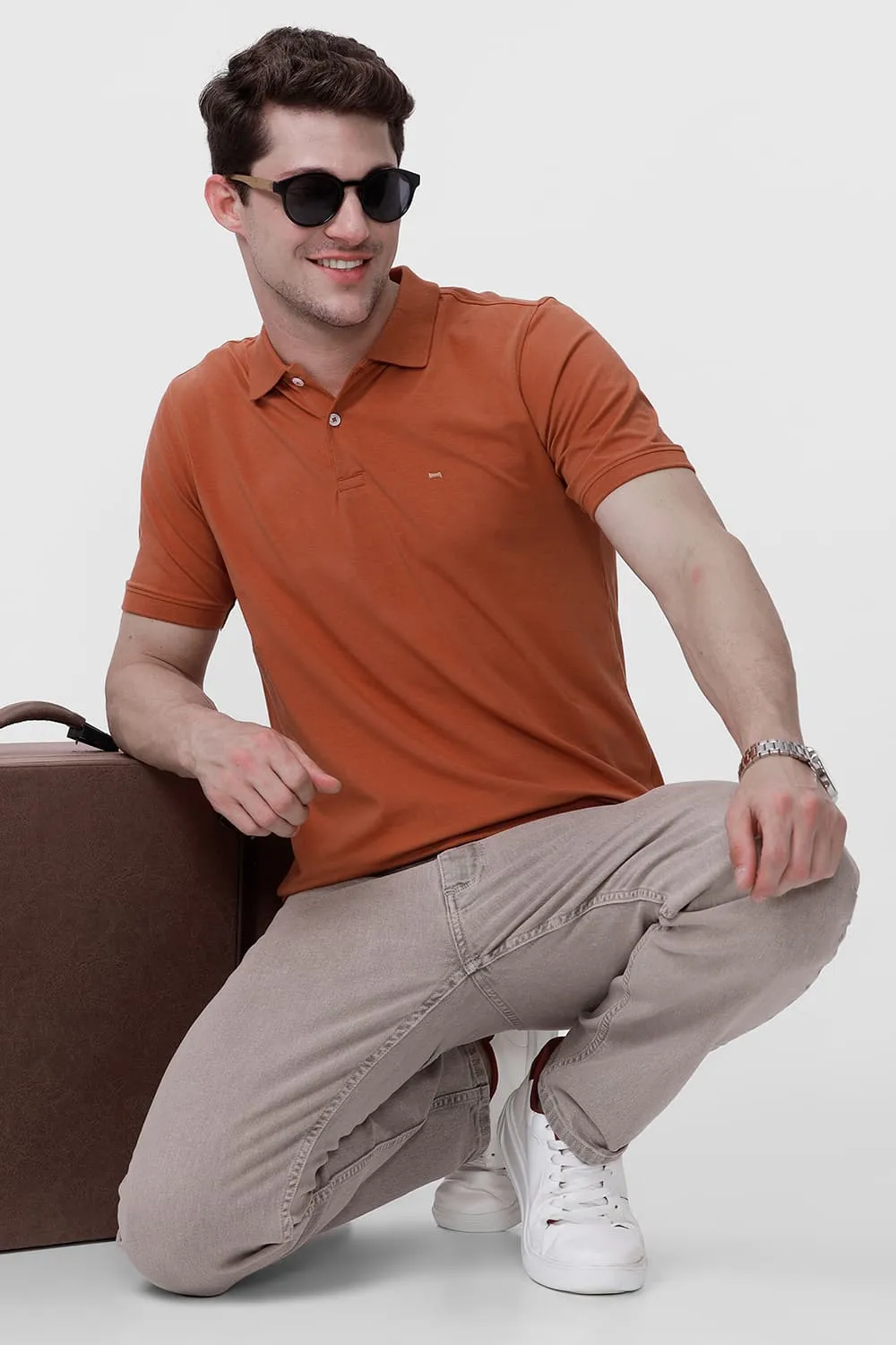 Regular Fit Cotton Stretch Polo T-Shirt