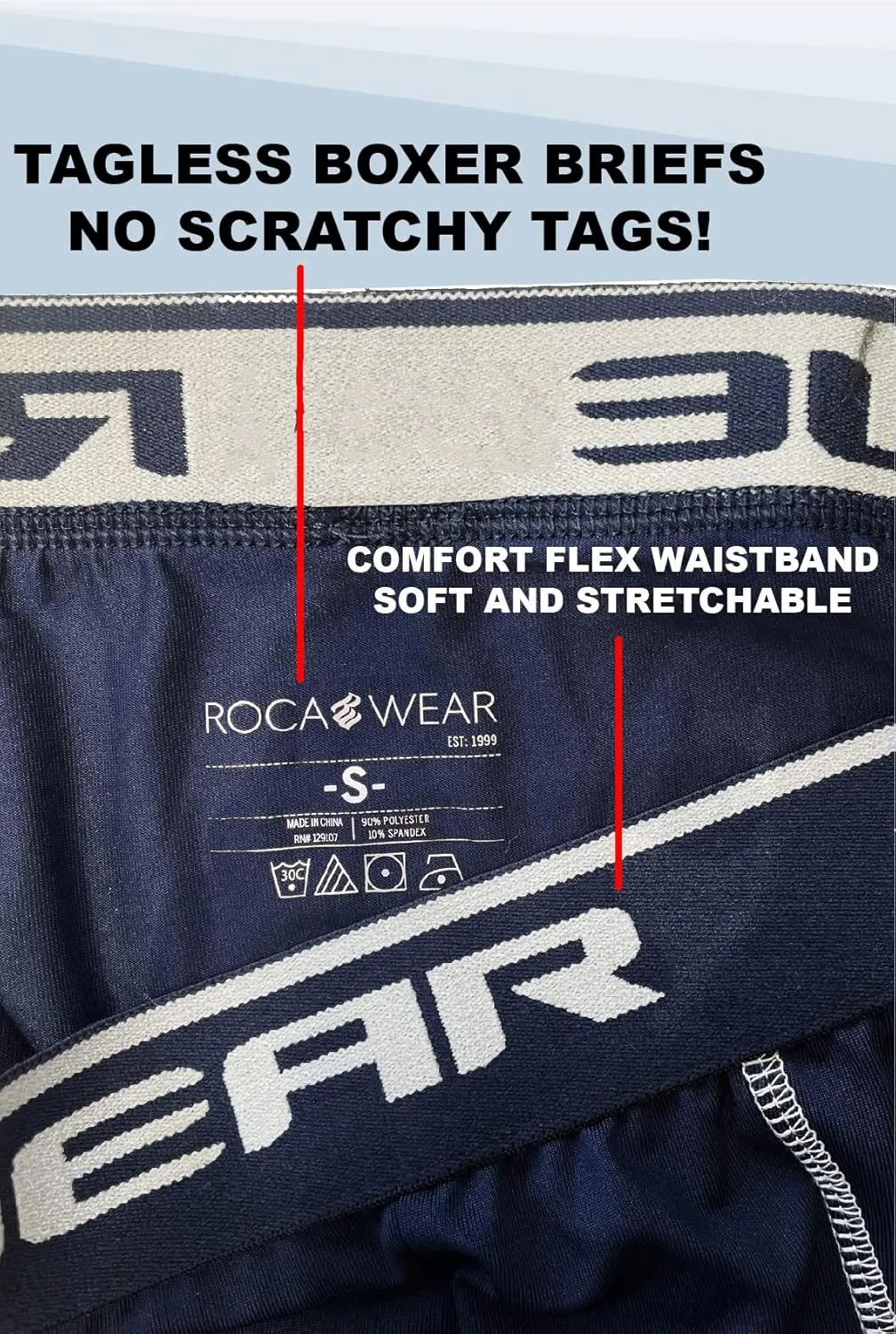 Rocawear Performance 4, 5 or 6 Pack Sport Fit Underwear, Stretch Performance Breathable Cool Support Men Boxer Briefs