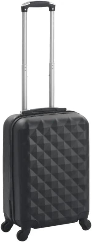 Secure Your Belongings with Hardcase Trolley, Durable ABS Material, Lightweight Design, 21.7" x 14.2" x 8.7", Black