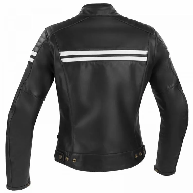 SEGURA 🇫🇷 FUNKY AKA STRIPE 2 WOMEN'S MOTORCYCLE JACKET BLACK/WHITE - CE Level AAA Rated