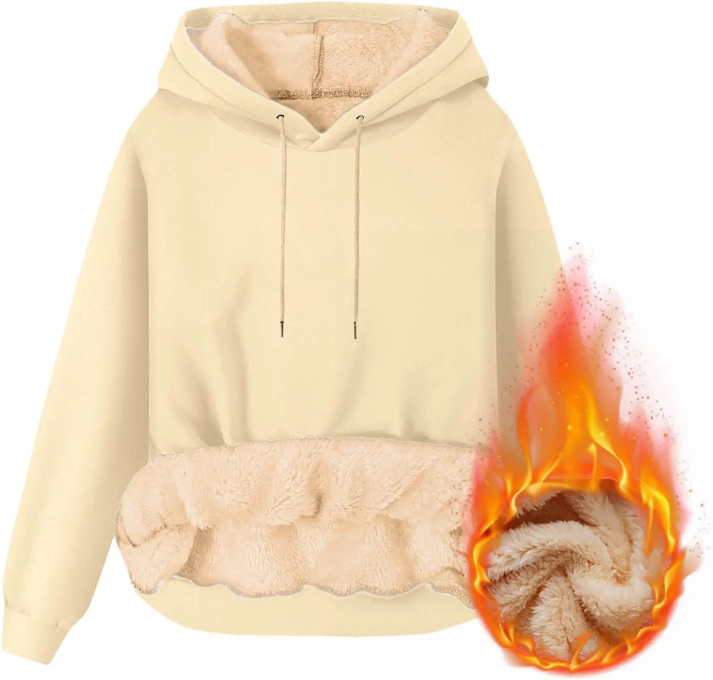 Sherpa Hoodies for Men Heavyweight Fleece Lined Sweatshirts Thicken Warm Winter Pullover Casual Hooded Thermal Coats