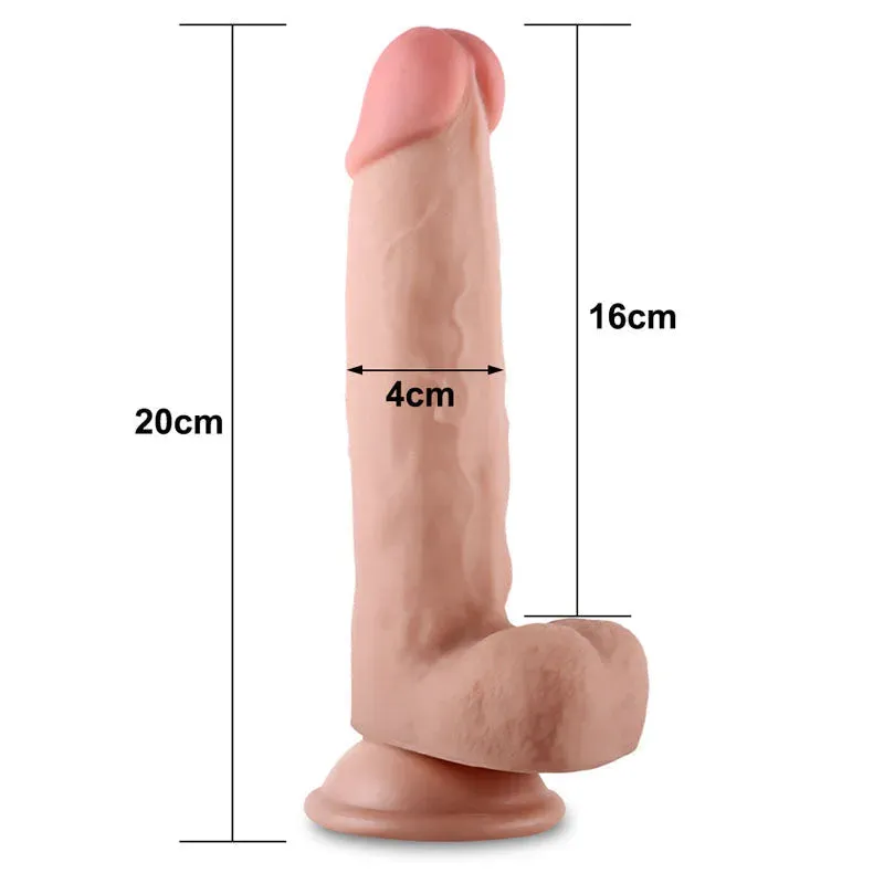 Sliding Skin Dual Layer Dong -  20.3 cm (8'') Dong with Flexible Skin