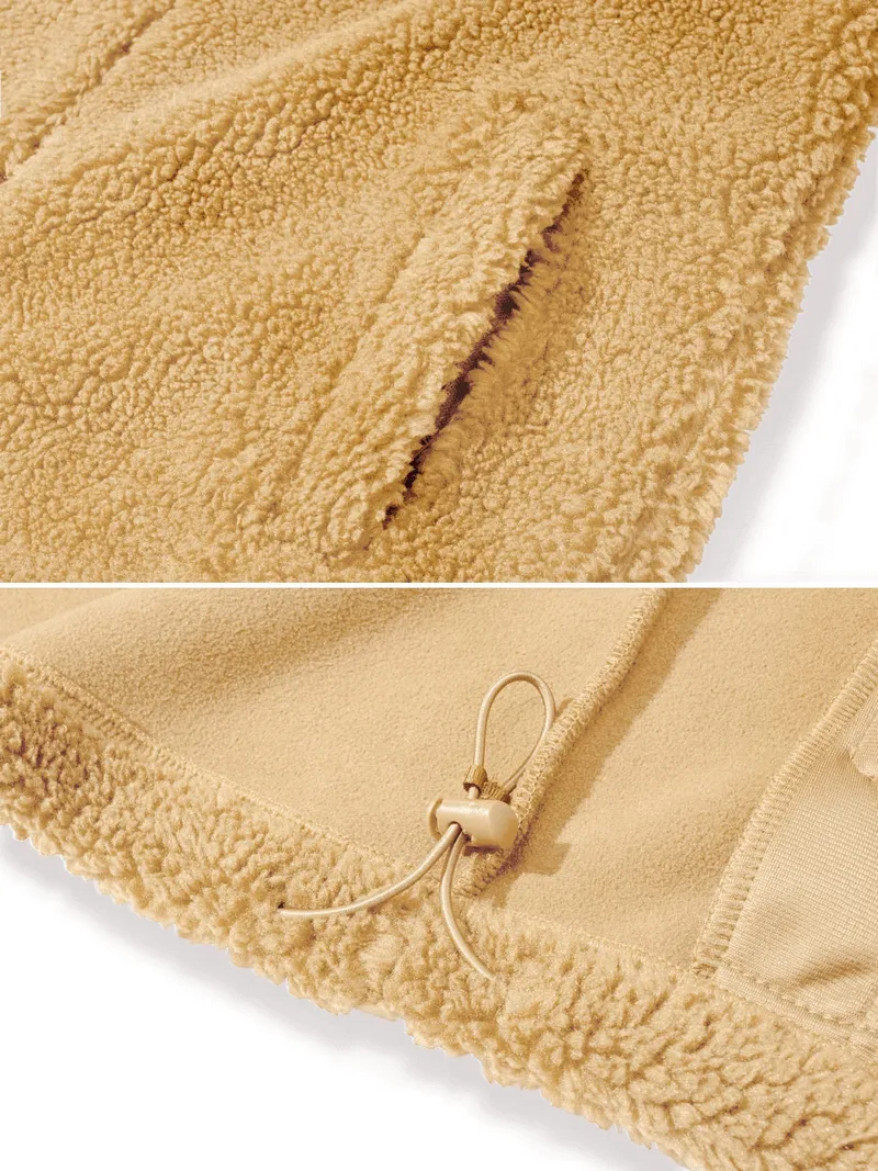 Stylish Fluffy Women's Jacket with Hood with Zipper - SF0905