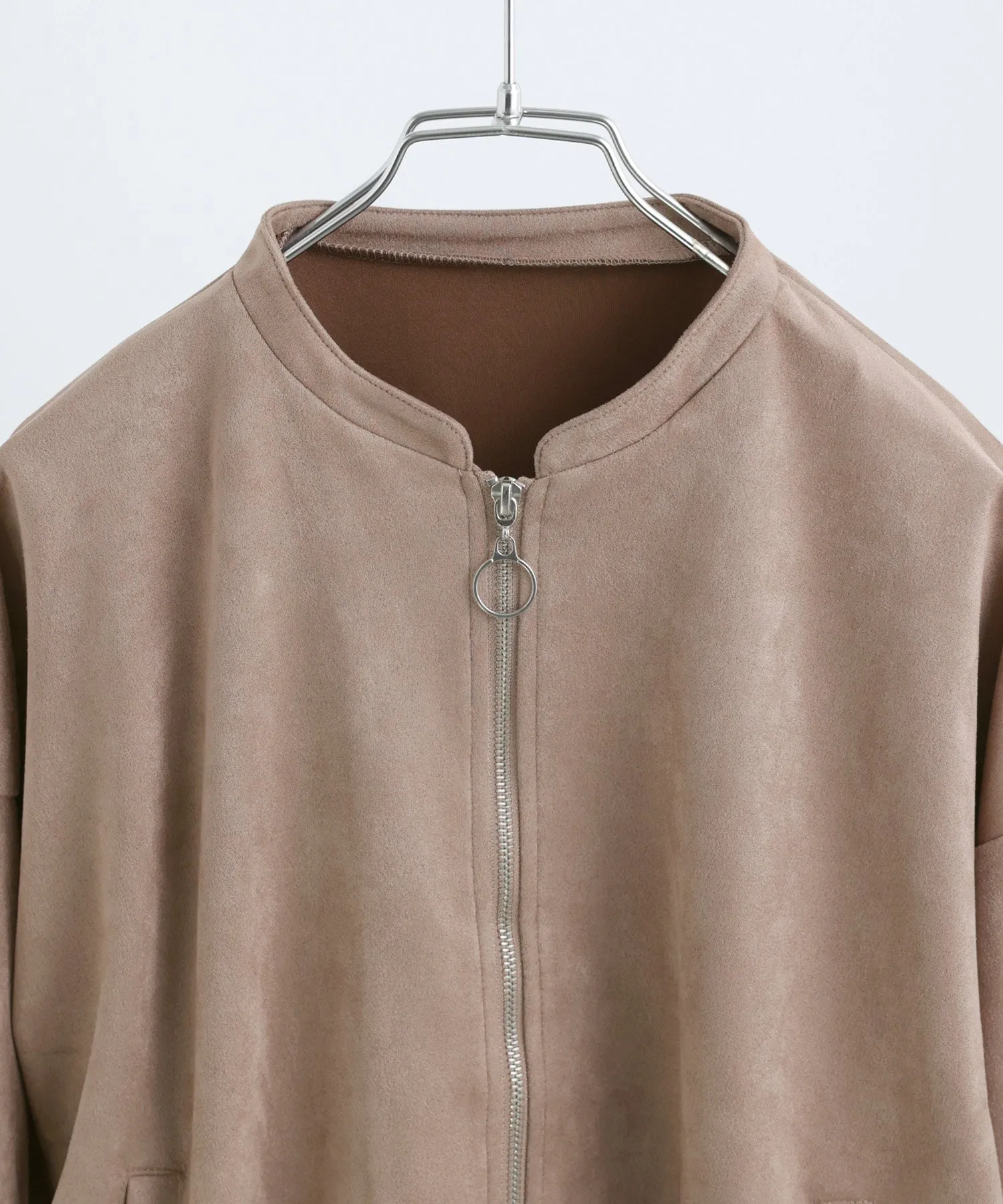 Suede Ponte Zip Blouson
