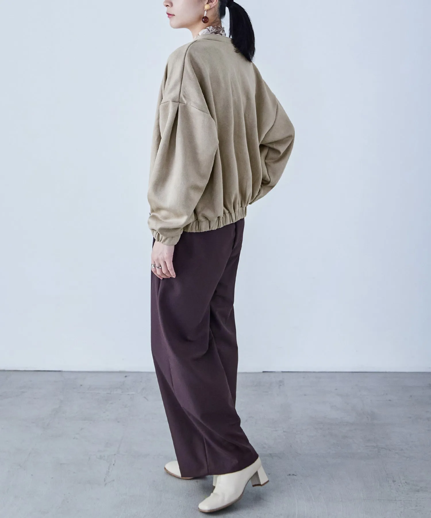 Suede Ponte Zip Blouson