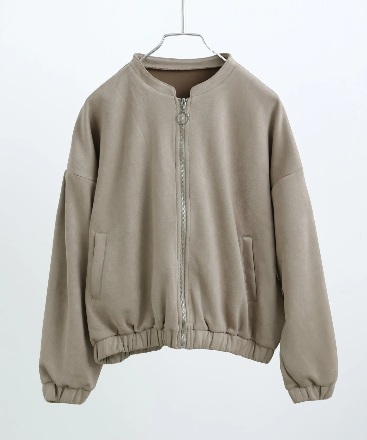 Suede Ponte Zip Blouson