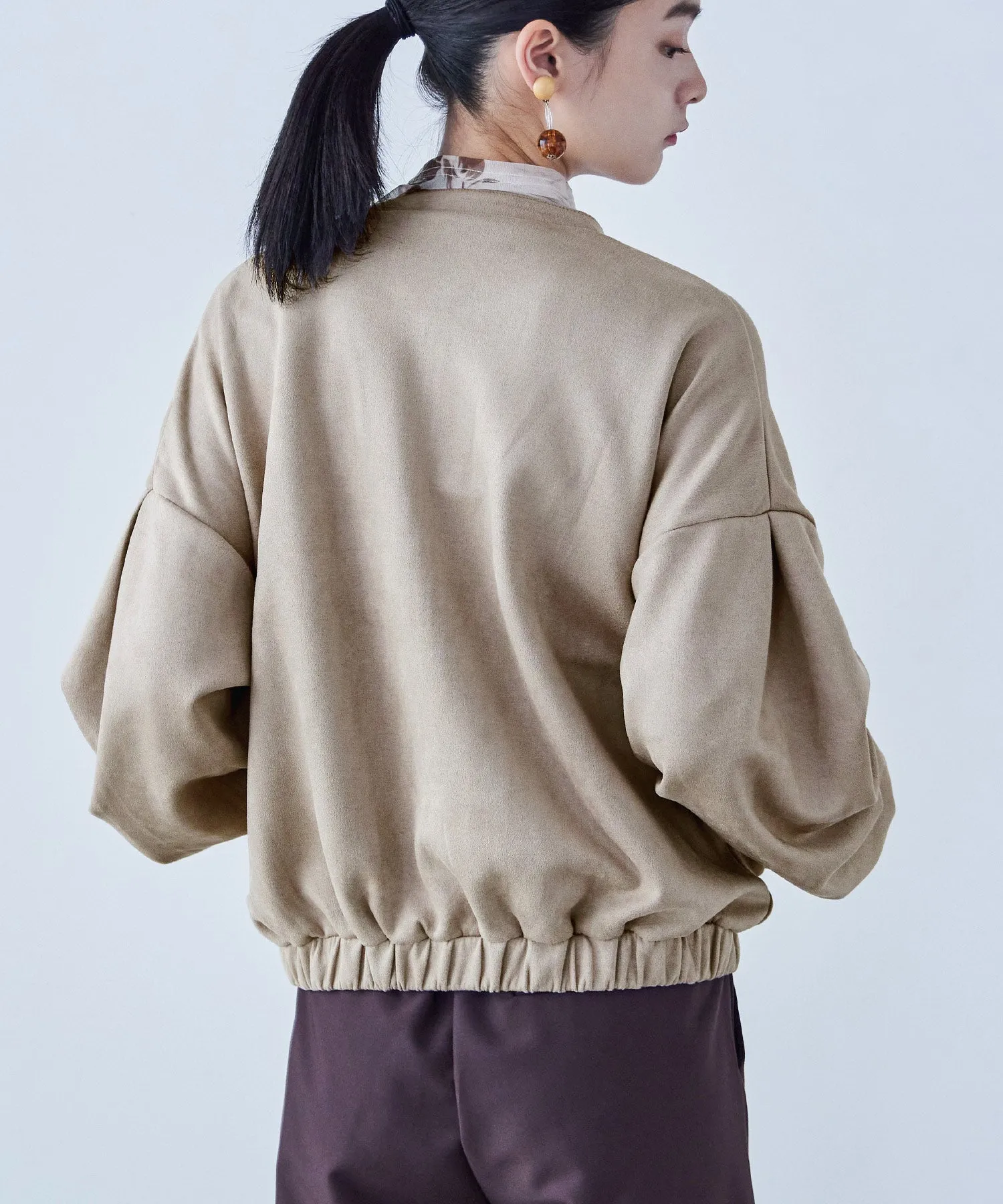 Suede Ponte Zip Blouson