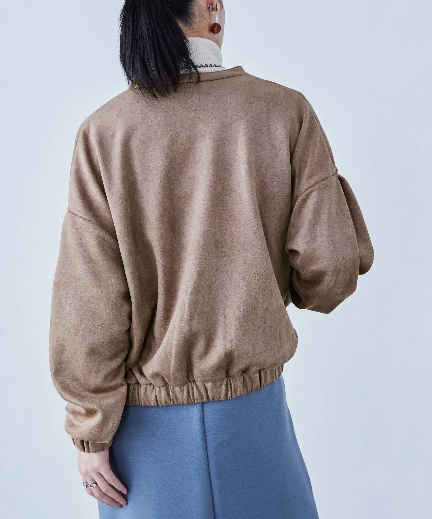 Suede Ponte Zip Blouson
