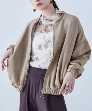 Suede Ponte Zip Blouson