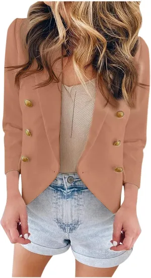 Tan Knitted Cardigan for Women Women Casual Jacket Coat Long Sleeve Open Front Jacket Slim Evening Cardigans for