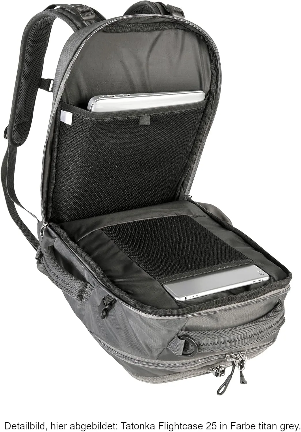 Tatonka Hand Luggage Backpack Flightcase 27 Litres - Daypack with Laptop Compartment, Fully Wind-Out Main Compartment and Stowable Shoulder Straps - 27 Litre Volume