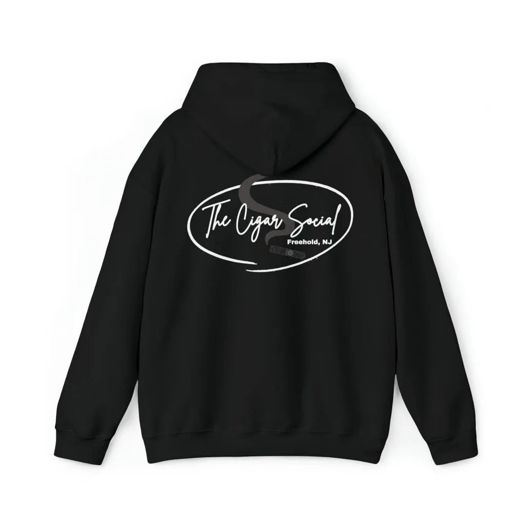 The Cigar Social Hoodie with Cigar on Back