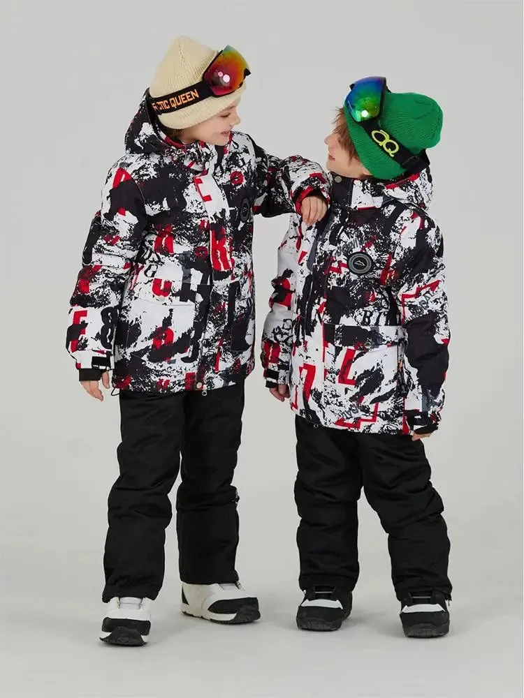 Toddler Floral Printed Ski Suits Best Skiwear for Sports