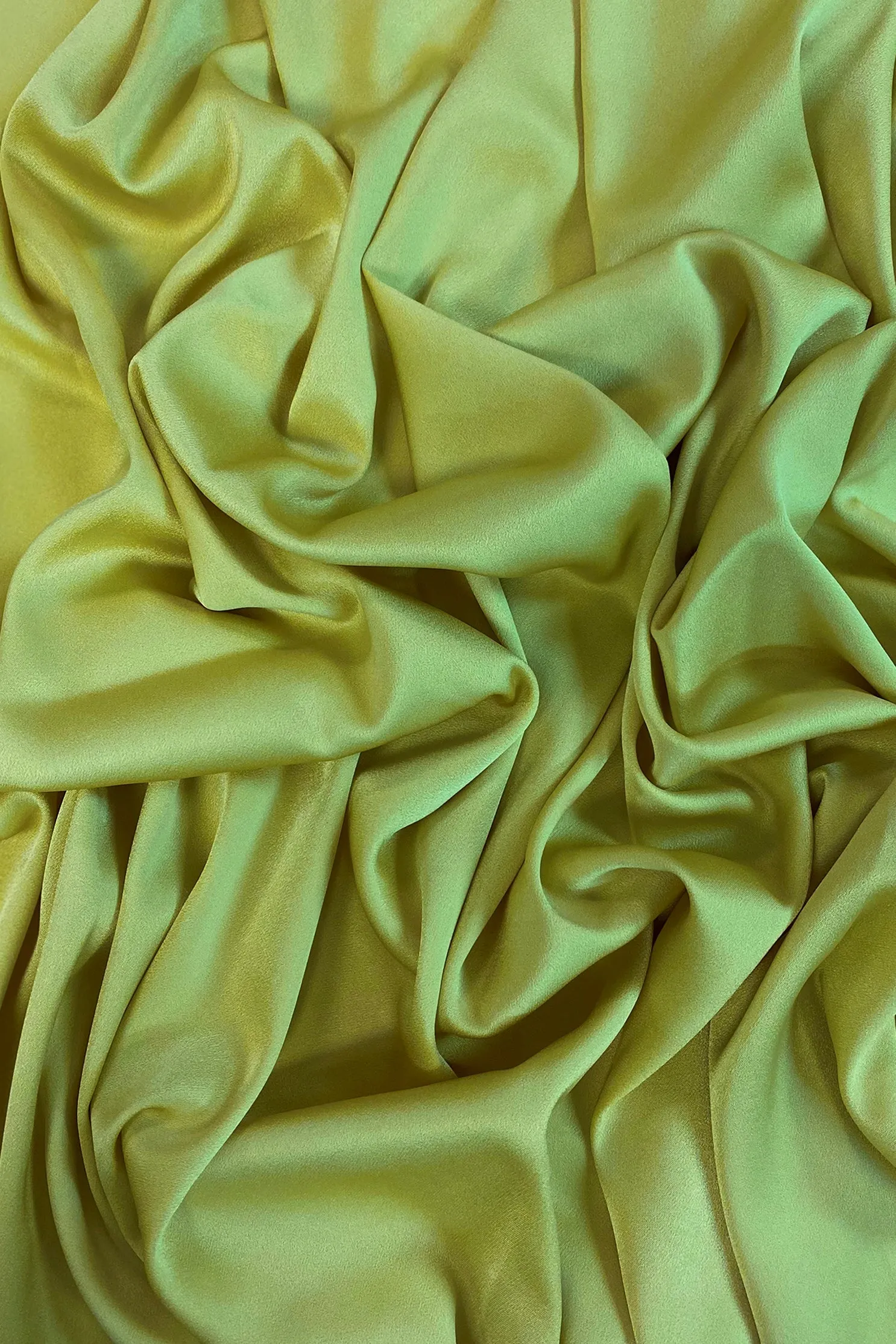 Triacetate Satin Backed Crepe in Chartreuse