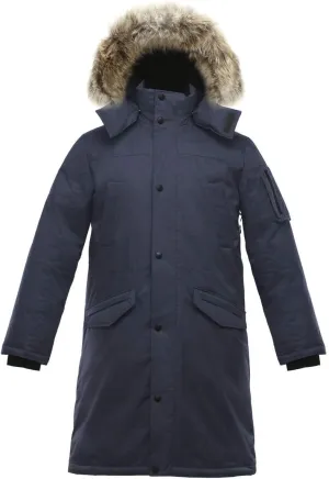 Triple F.A.T. Goose SAGA Collection | Eberly II Mens Hooded Goose Down Jacket Parka with Real Coyote Fur