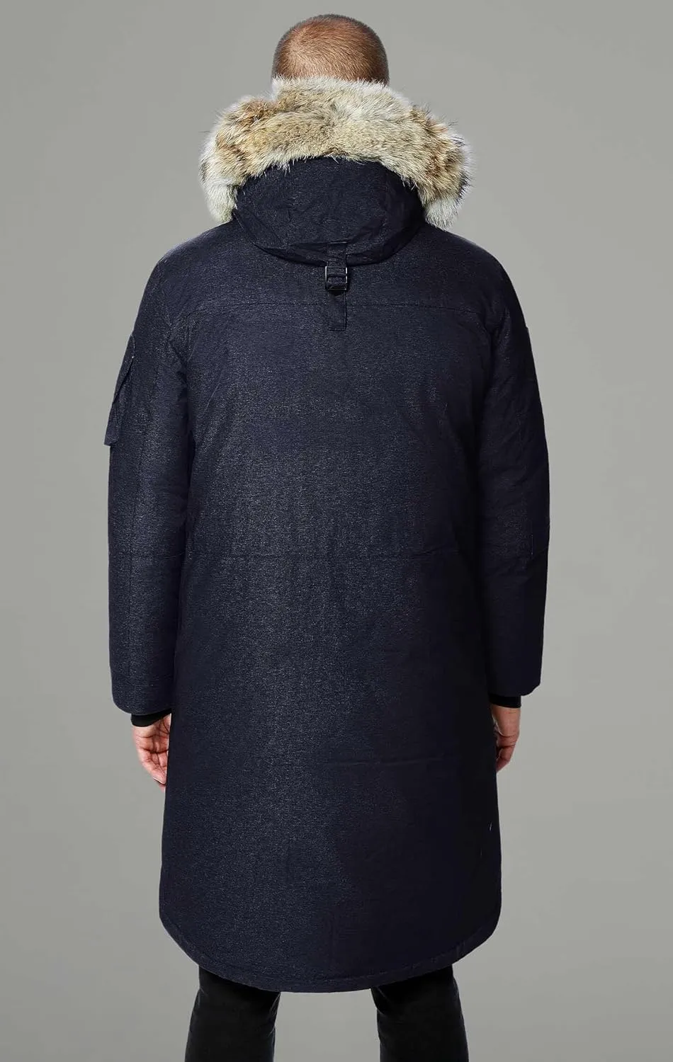Triple F.A.T. Goose SAGA Collection | Eberly II Mens Hooded Goose Down Jacket Parka with Real Coyote Fur