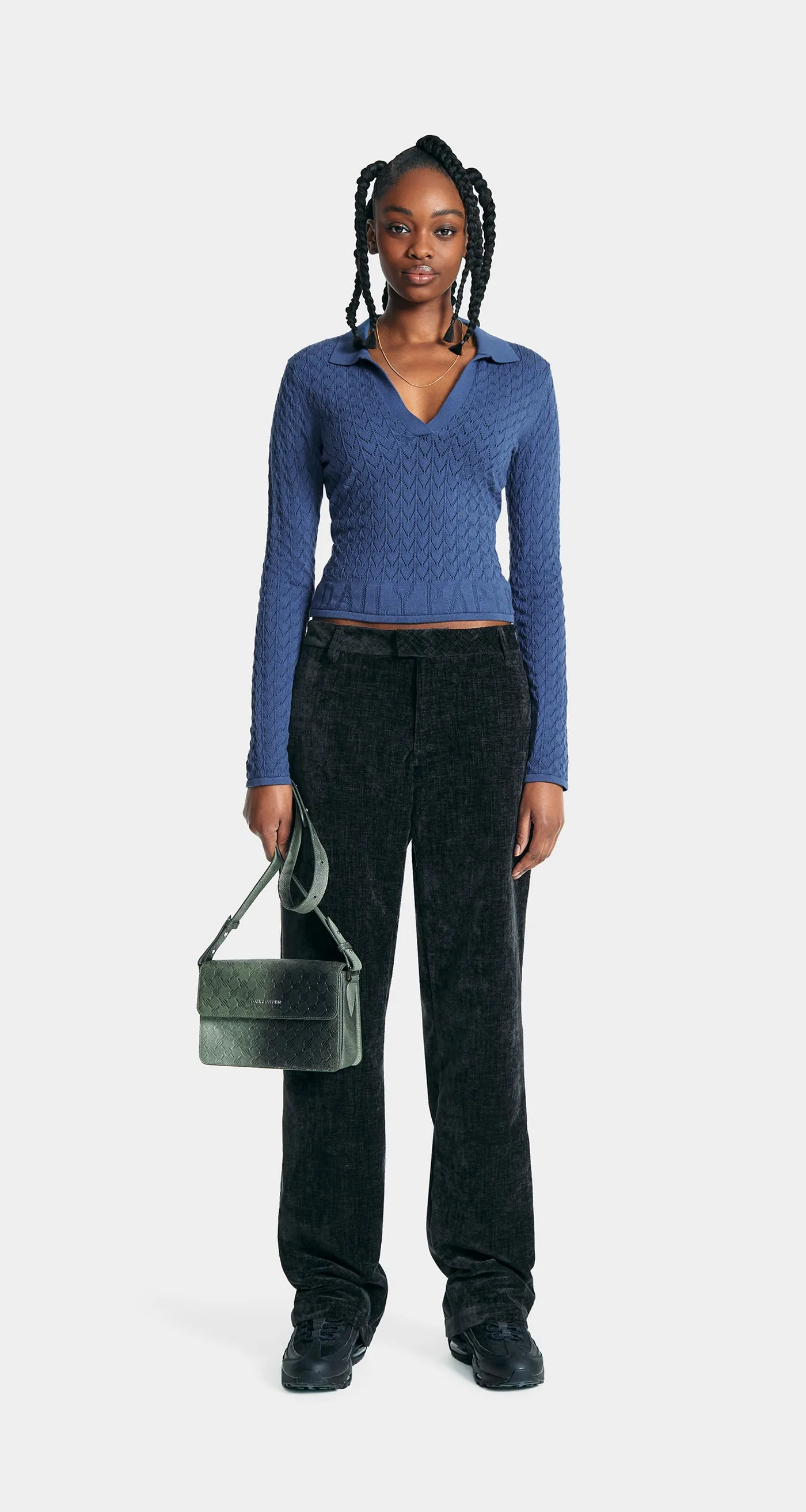 Vintage Indigo Ada Knit Longsleeve Polo