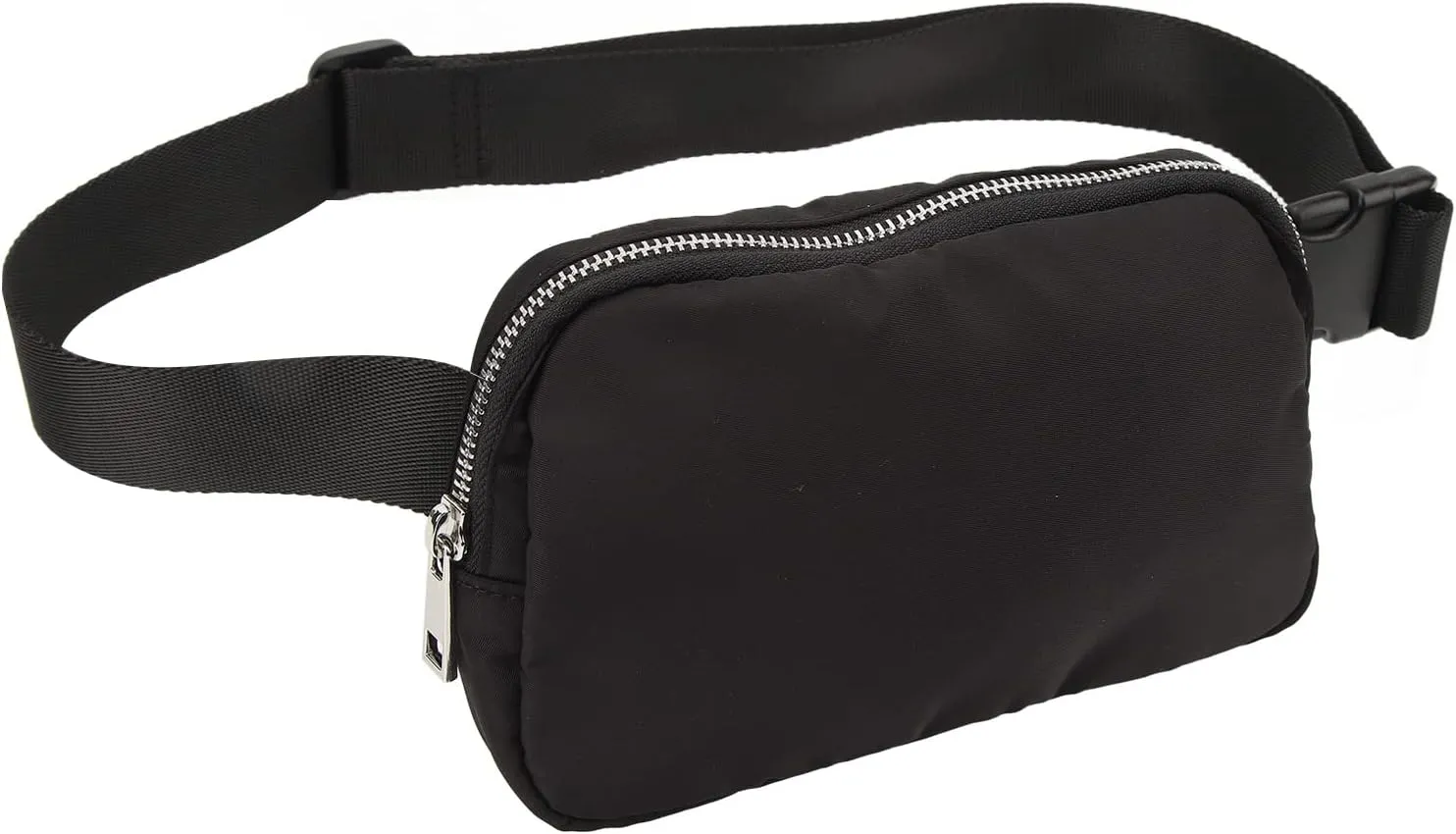 Waist Pouch, Adjustable Belt, Large Capacity, Two Layer Design, Secure Zipper, for Running, Cycling, Travel, Men and Women (Black)
