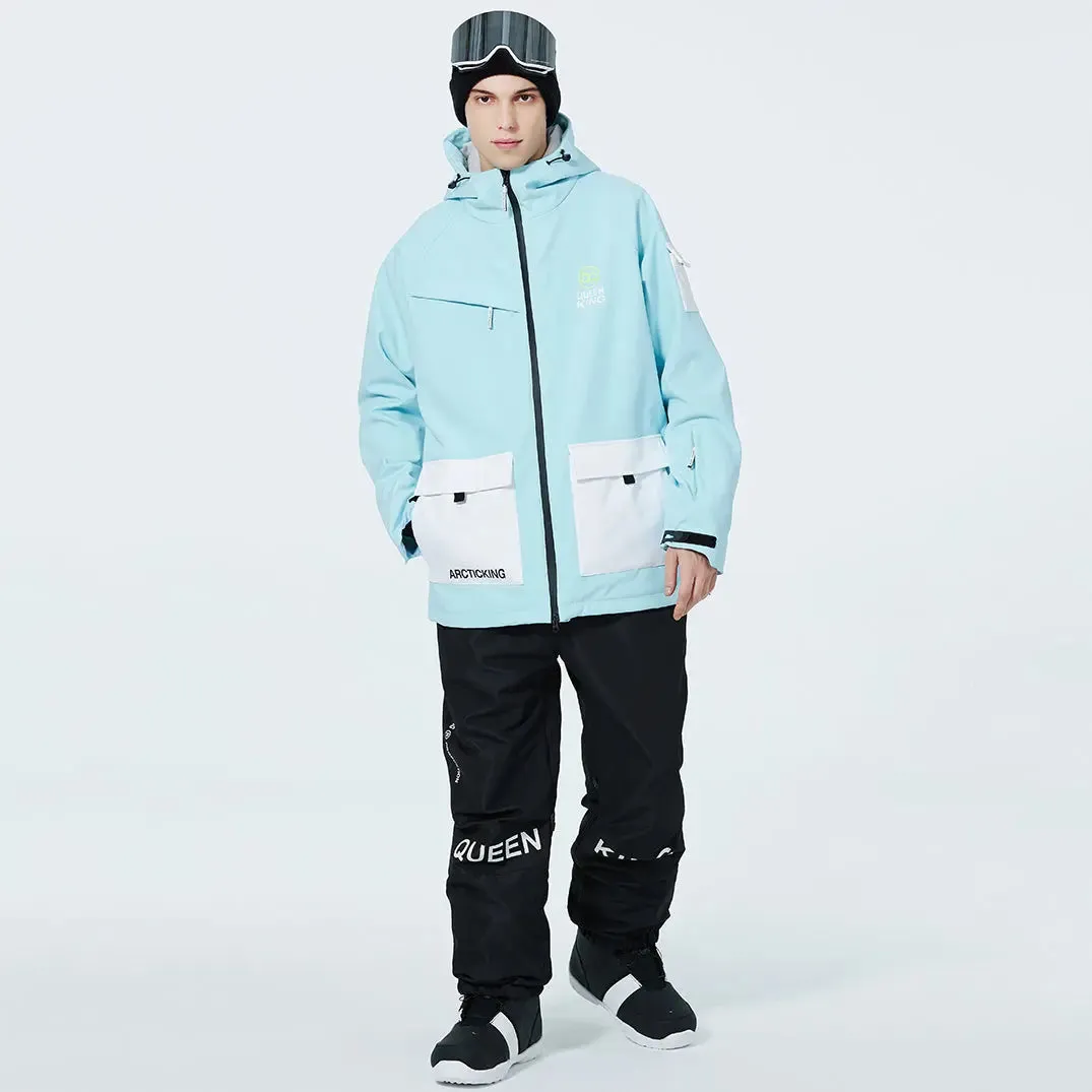Winter Thick Ski Coat & Matched Pants Set Insulated Snowwear