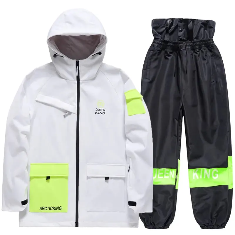 Winter Thick Ski Coat & Matched Pants Set Insulated Snowwear