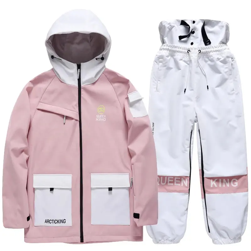 Winter Thick Ski Coat & Matched Pants Set Insulated Snowwear