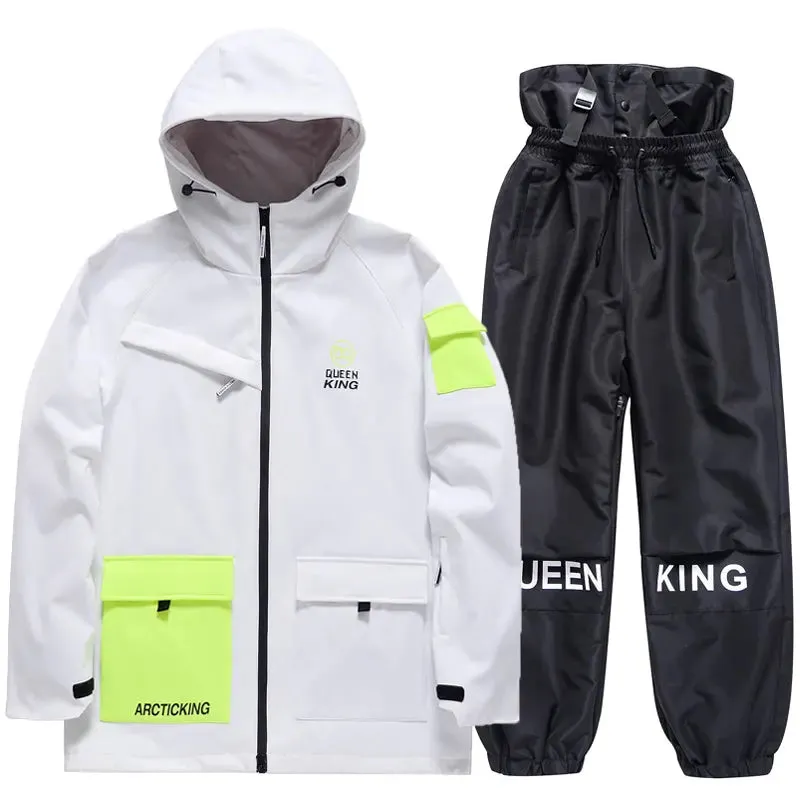 Winter Thick Ski Coat & Matched Pants Set Insulated Snowwear