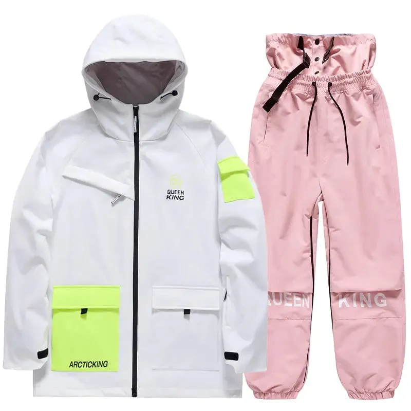 Winter Thick Ski Coat & Matched Pants Set Insulated Snowwear