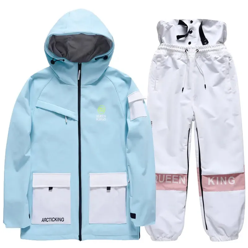Winter Thick Ski Coat & Matched Pants Set Insulated Snowwear