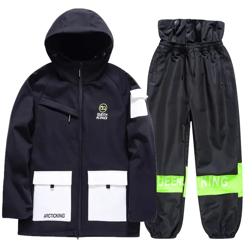 Winter Thick Ski Coat & Matched Pants Set Insulated Snowwear