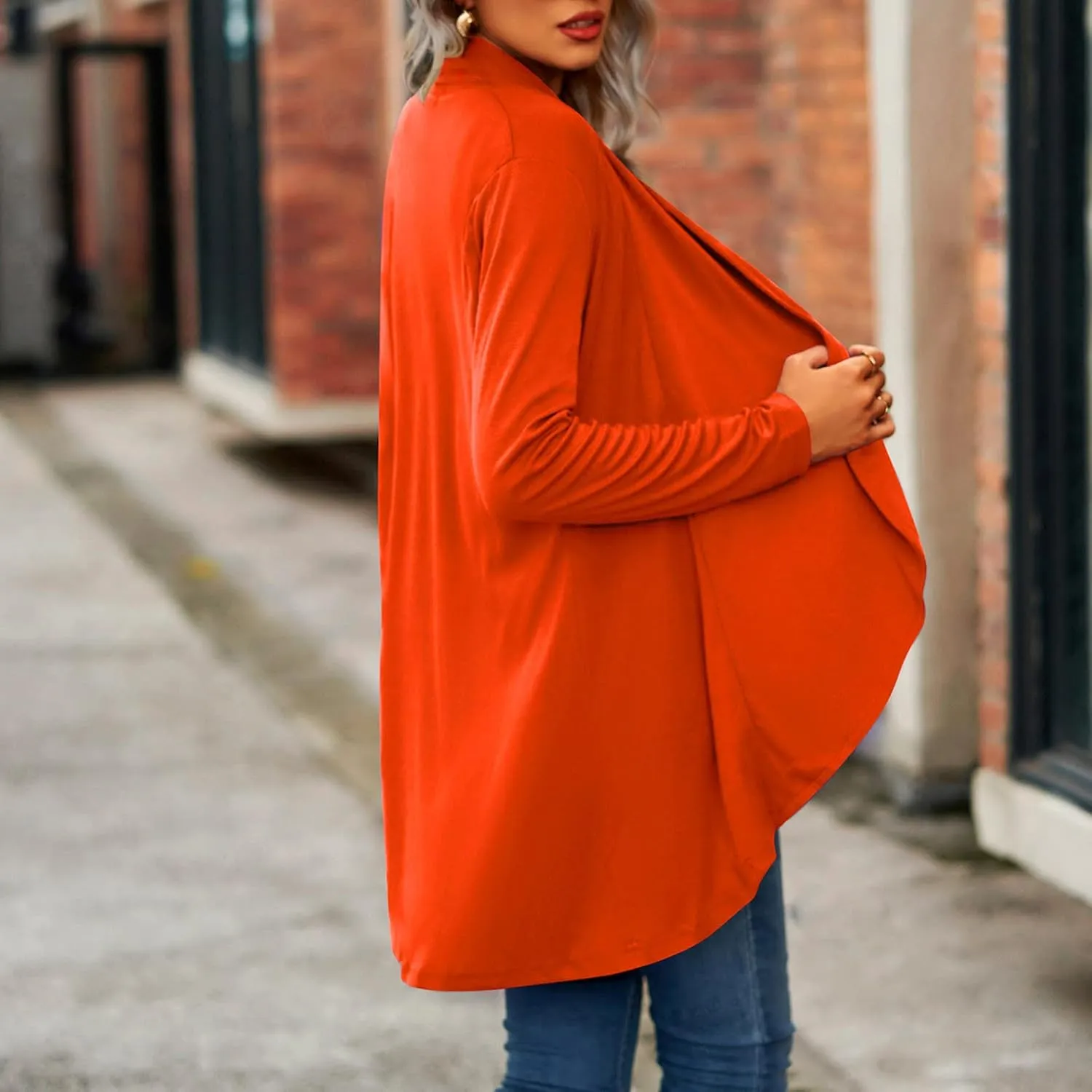 Womens Stripped Cardigan Womens Open Front Cardigan Long Sleeve Knit Sweater Outwear Stylish Loose Sweaters with