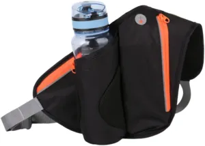 YARNOW Running Waistpack Water Bottle Holder Lightweight Nylon Bag Secure Zipper Pouch for Outdoor Activities Hiking Cycling Walking